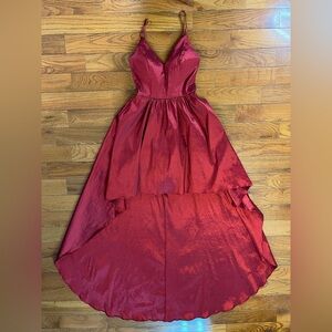 B Darlin Red Shimmer High Low Formal Dress Women’s Size 5/6 Prom Party Evening